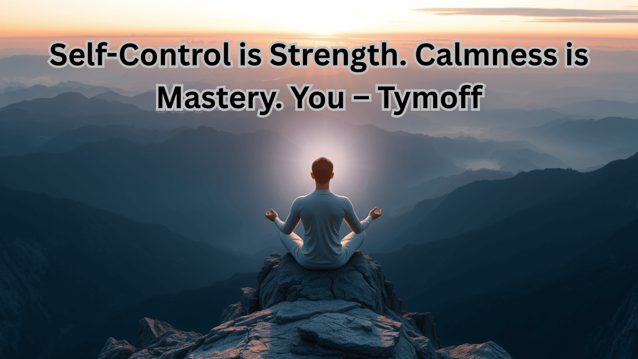 Self-Control is Strength. Calmness is Mastery. You – Tymoff